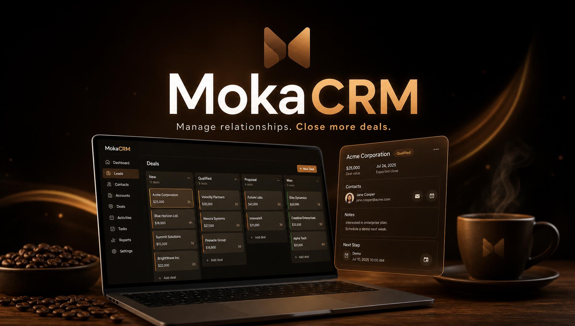 Progetto MokaCRM — Il CRM amichevole che sostituisce tre tool con uno solo